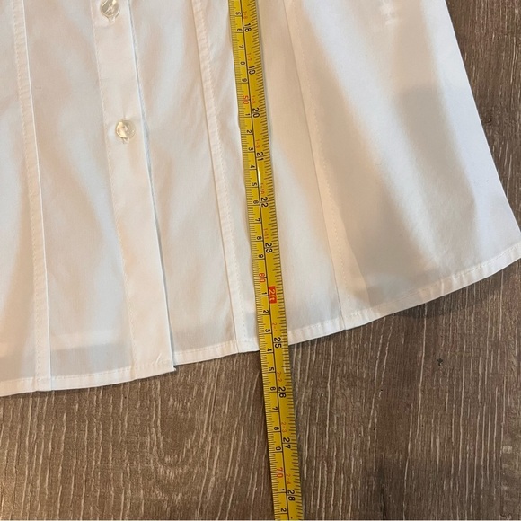 AXEL'S White Size 40/10 Collared Pleated Long Sleeve Button Up Blouse It… - Picture 7 of 10